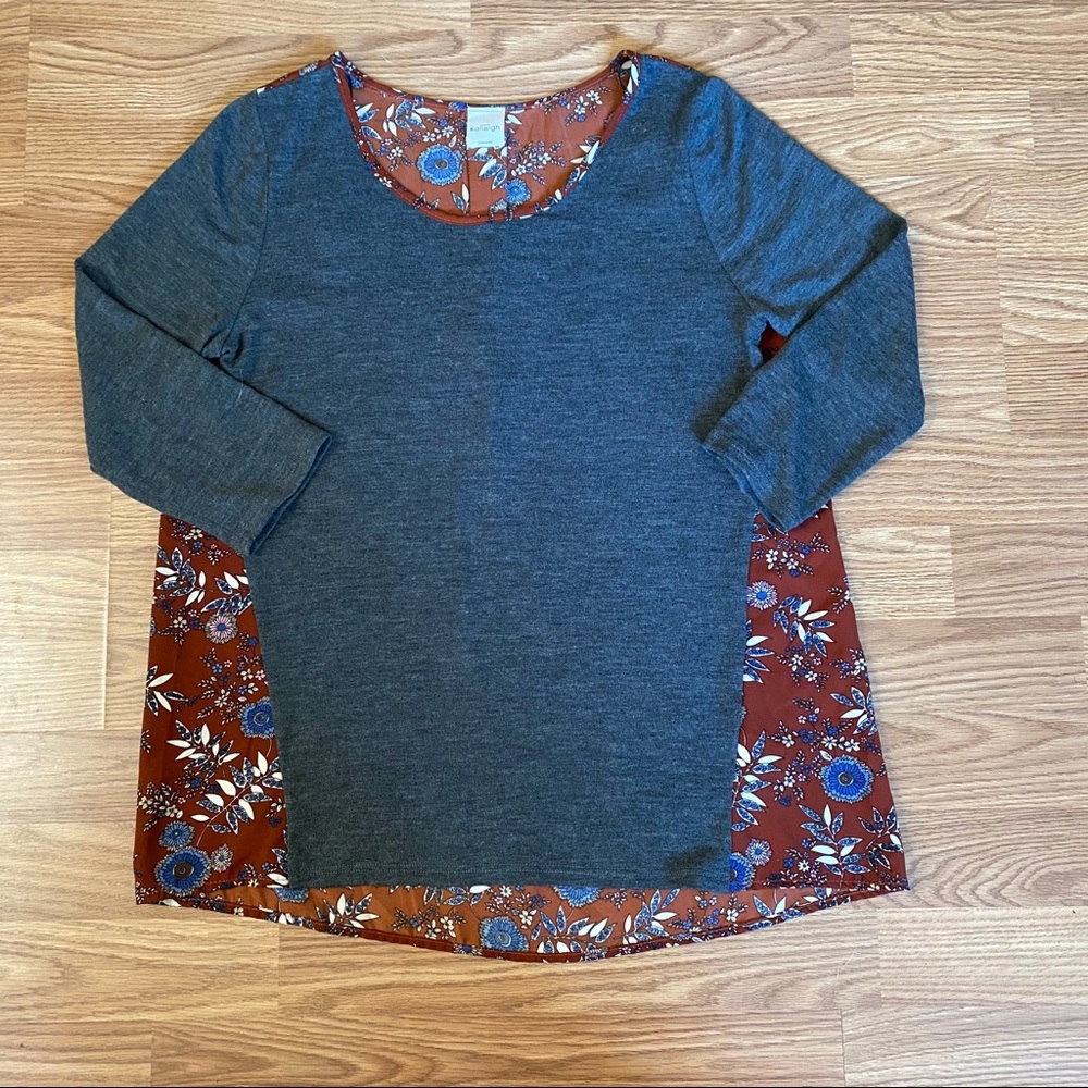 Kaileigh Stitch Fix Lorna Woven Back Knit Top